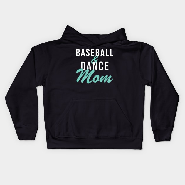 Baseball And Dance Mom Baseball Mom Kids Hoodie by PodDesignShop